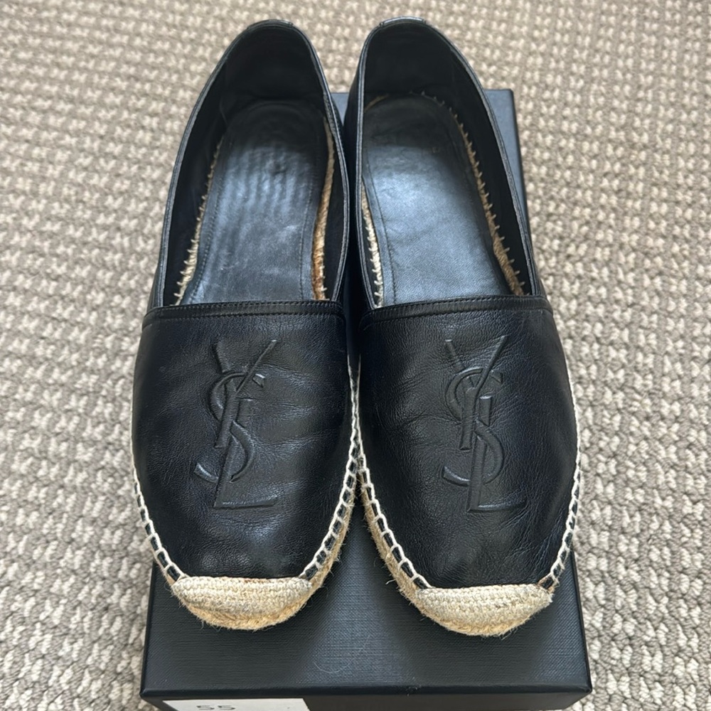Saint Laurent monogram espadrille in lamb skin